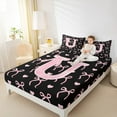 thumbnail image 4 of Feelyou Girly Pink Bow Full Size Sheets, Monogrammed U Bed Sheets, Initial A to Z Letter Sheet Sets, Lightweight Room Decor, 4-Piece, 4 of 7