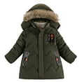 thumbnail image 1 of WEIYLL Hauts pour Garçons Enfants Hiver à Capuche Vestes Chaudes Vertes pour 4 Ans, 1 of 8