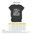thumbnail image 4 of Camiseta holgada informal elástica con cuello redondo y estampado de letras de manga corta para mujer para verano, 4 of 4