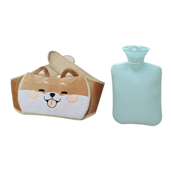 Dvkptbk Hot Water Bottle Cute Shiba Inu Hot Water Bottle Belt Set, Rubber Hot Water Bottle to and Warmth Home & Garden
