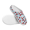thumbnail image 3 of Daiia Flowers and Lady Bugs Print Women’s Fuzzy Slippers Memory Foam Lightweight House Shoes Cozy Loafer Flannel House Shoes-40/41, 3 of 7