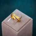 thumbnail image 4 of Womens 925 Silver Ring with Gold Circular Texture and Narrow Face Elegant Zircon Inlay Fashion Ring Womens Jewelry Statement Ring, 4 of 4
