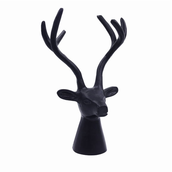 Natriel Deer Head Showpiece, Modern Home Decor, Black, 9.44" x 5.90" x 9.44", 1 Count