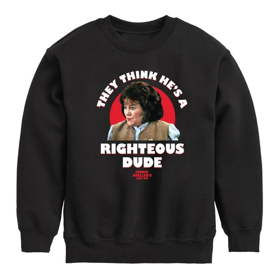 Ferris Bueller's Day Off - Righteous Dude - Toddler And Youth Crewneck Fleece Sweatshirt