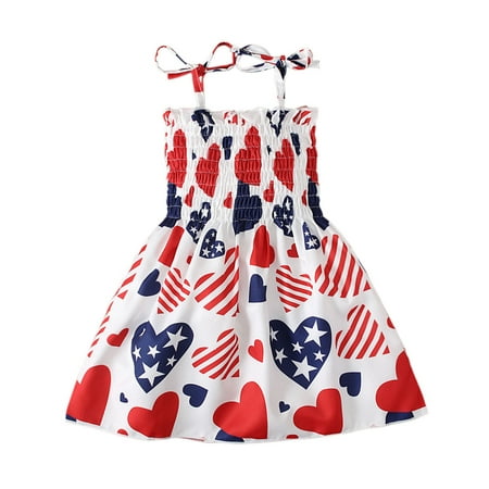 

Dezsed 1-6 Years 4Th Of July Dresses For Girls Kids Baby Girls Beach Dresses Clearance Casual Sleeveless American Flag Princess Sundress Summer Party Dress For Baby Girl
