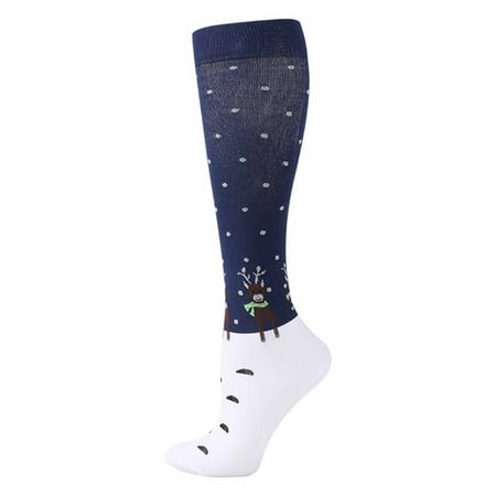 

Compression Socks Christmas Printed Calf Long Tube Knee Socks
