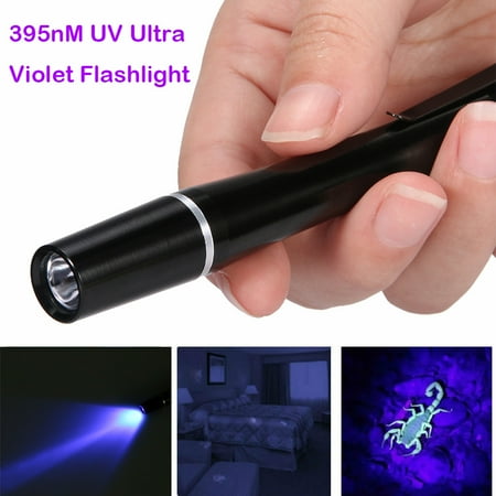 UV Ultra Violet LED Flashlight 395nM Pen Light LED Flashlight Purple Inspection