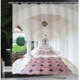 thumbnail image 4 of Ambesonne White Shower Curtain, Arched Colonnade Hallway, 69"Wx75"L, White Green, 4 of 5