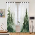 thumbnail image 2 of Watercolor Forest Kitchen Curtains 84 Inch Length, Green Foggy Natural Landscape Plants Grommet Top Bedroom Living Room Curtains, Light Filtering Cafe Curtain Drapes 2 Panels Set 84''x84'', 2 of 9