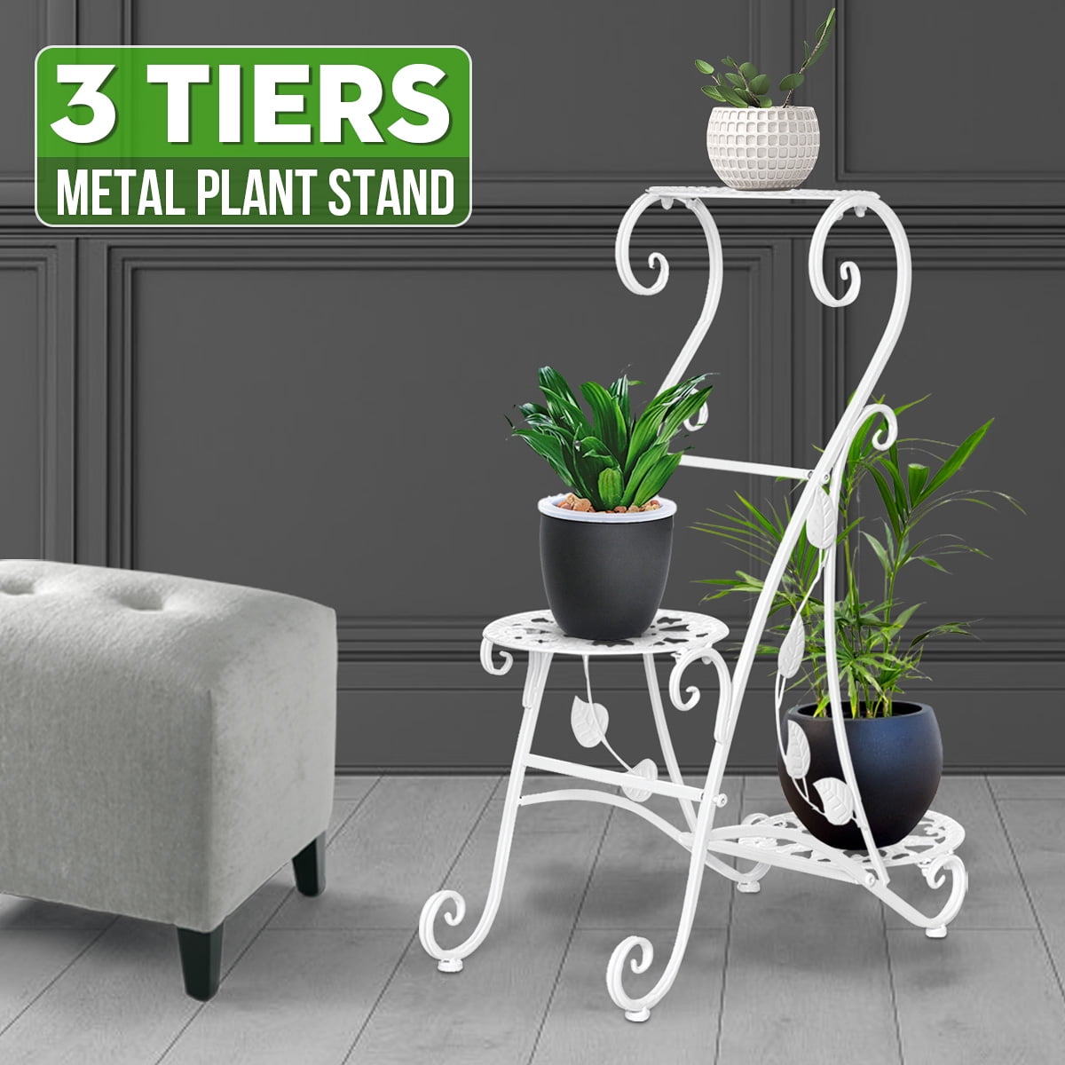 Graceful Unique 3 Tier Plant Stand Indoor, Flower Pot Holder & Plant