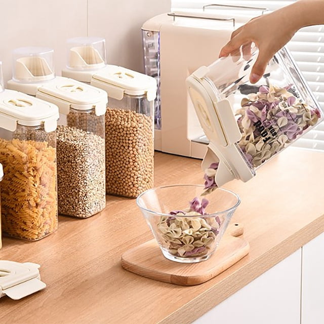 Rice Storage Container Airtight Dry Food Storage Container Kitchen Airtight Airtight Containers Large Food Containers Double Cereal Storage with Lids 30 Large Pantry Storage Containers