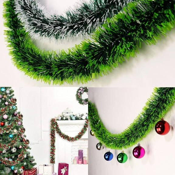 CQCYD under $5 Christmas Tinsel Garland, Xmas Tree Decorations Home Wedding Christmas Decoration for New Year Party Indoor/Outdoor Home Decor