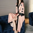 thumbnail image 5 of Defitshape Women's Satin Robe Luxury Floral Printed House Light Silky Loose Fit Quarter Sleeve Long Japanese Long Kimono Bathrobe Patterned18 Pink One Size, 5 of 5