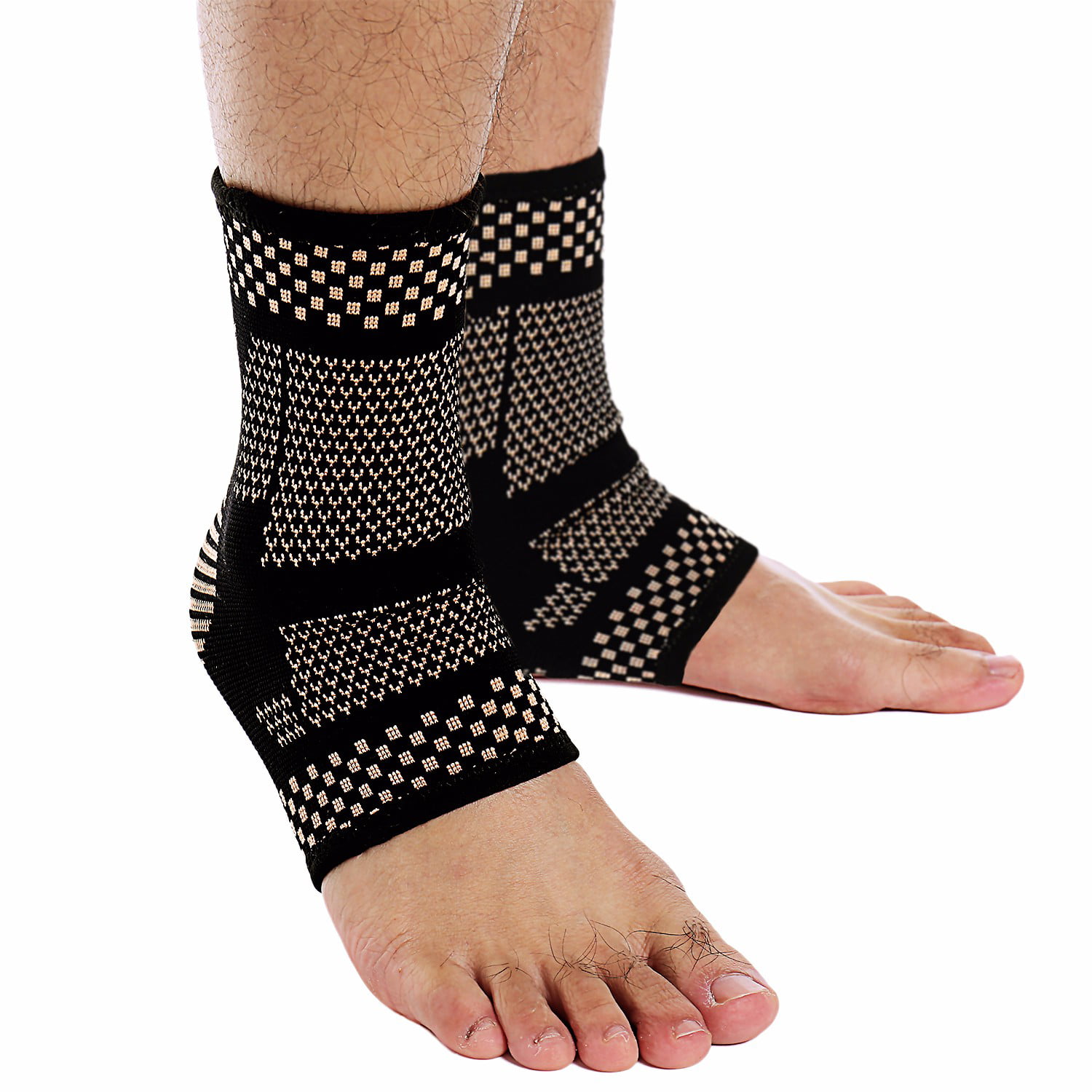FITTOO Copper Ankle Support Infused Plantar Fasciitis Socks for Arch