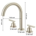 thumbnail image 2 of 8 in. Widespread Double Handle High-Arc Bathroom Faucet Water-Saving With Drain Kit In Brushed Nickel, 2 of 12