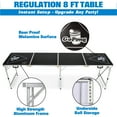 thumbnail image 2 of GoPong 8-Foot Portable Folding Beer Pong / Flip Cup Table (6 Balls Included) - Black, 2 of 6