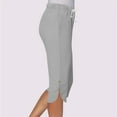 thumbnail image 5 of tarylea Capri Pants for Women Elastic Waist Slit Hem Trousers Drawstring Solid Color Pants with Pockets Casual Fitted Dressy Pants, 5 of 7