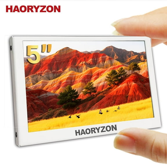 Mini Auxiliary Monitor 5 inch White HDMI Portable Display IPS Capacitive Touch 800x480 LCD Small Screen Display for Raspberry Pi TV Box Computer PC