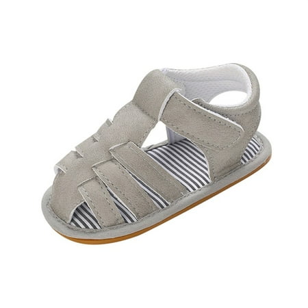 

CaComMARK PI Kids Shoes Clearance Toddler Boys Sandals Soft Sole Shoes Non-Slip Prewalker Gray
