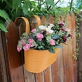 thumbnail image 4 of Iron Hanging Flower Plant Pots, Metal Plant Planter Baskets with Detachable Hooks, Fence Hanging Planter Bucket,Oval Hanging Planters for Railing Outdoor (3 Pcs), 4 of 7