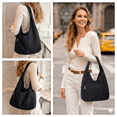 thumbnail image 2 of Entchin Women Hobo Bag Black Senior Corduroy Handbag Shoulder Purse for College Student Worker,Adult Tote Bag, 2 of 7