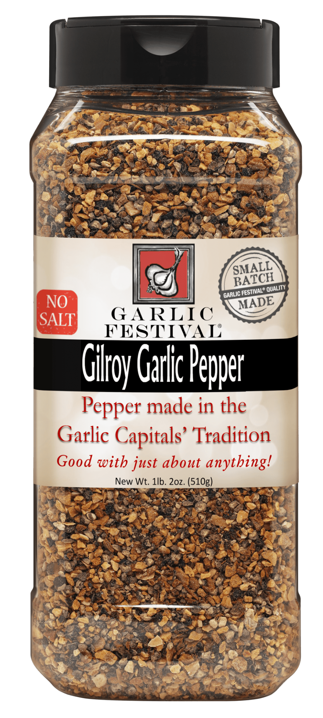 Garlic Festival Black Pepper & Garlic Seasoning Net Wt. 1 lb. 2 oz