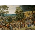 thumbnail image 2 of Brueghel, Pieter 24x18 Gold Ornate Wood Framed with Double Matting Museum Art Print Titled - Christ Carrying the Cross, 2 of 4