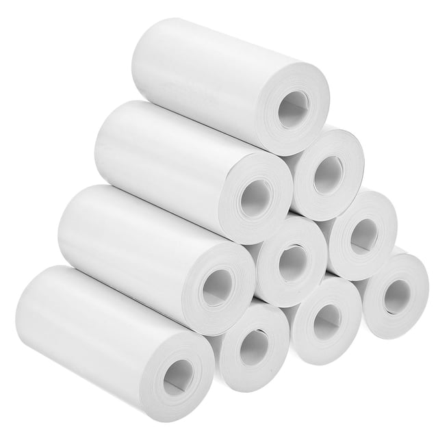 OULII Thermal Printer Paper Roll White Sticker Paper for Clear Printing Easy to Use for Labels Memos