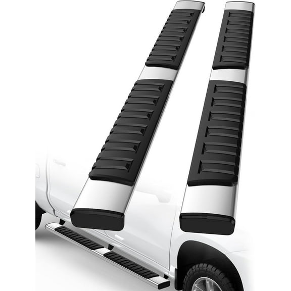 Homhougo—6" Running Boards Fits For 2007-2018 Chevy Silverado/GMC Sieera 1500 & 2007-2019 Silverado/Sieera 2500HD 3500HD Double/Extended Cab,2019 Silverado/Sieera 1500 LD，Side Steps Nerf Bars（2pcs）