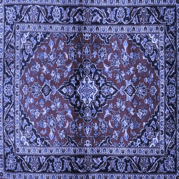Ahgly Company Indoor Square Medallion Blue Traditional Area Rugs, 3' Square