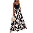 thumbnail image 1 of Vestido largo KIRUNDO para mujer, bohemio, floral, sin mangas, negro, 1 of 8