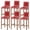 White Red, variant on Gray Geometric Bar Stool Cover Set of 6, Black Greek Key Design Burlap Modern Art Stretch Bar Chair Cover, Removable Washable Pub Counter Stool Chair Slipcover for Kitchen Dining Room Pub Cafe