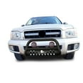 thumbnail image 2 of Black Horse Bull Bar-T Textured Black Come With Pair of 5.3" Dia. LED Flood Lights with Red Trim Rings Compatible with 1999-2004 Nissan Pathfinder|1999-2003 Infiniti QX4-CBT-B421SP-PLFR, 2 of 9