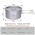 thumbnail image 3 of Juego de utensilios de cocina Boundless Voyage Titanium Pot 1.2 L para acampar, 3 of 9