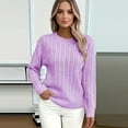 thumbnail image 5 of Women's Sweaters Crewneck Cable Knit Long Sleeve Pullover Casual Loose Fit Fall Outfits Fashion Clothes 2025, 5 of 5