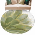 thumbnail image 2 of Sage Green Gold Large Round Rug 8 FT, Non Slip Living Room Area Carpet, Aesthetics Flower Boho Watercolor Art Washable Soft Circle Rug Non-Shedding Floor Carpet for Bedroom Office Dining Room, 2 of 9