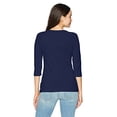 thumbnail image 2 of Hanes Tee-Shirt à Manches Raglan en Coton Extensible pour Femmes, G, Marine, 2 of 2