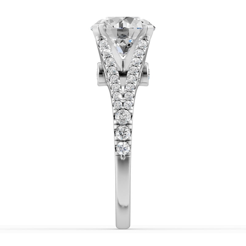 OMRE 4 Carat Moissanite Ring 18K White Gold Plated 925 Sterling Silver Anniversary Engagement Wedding Promise Ring for Women