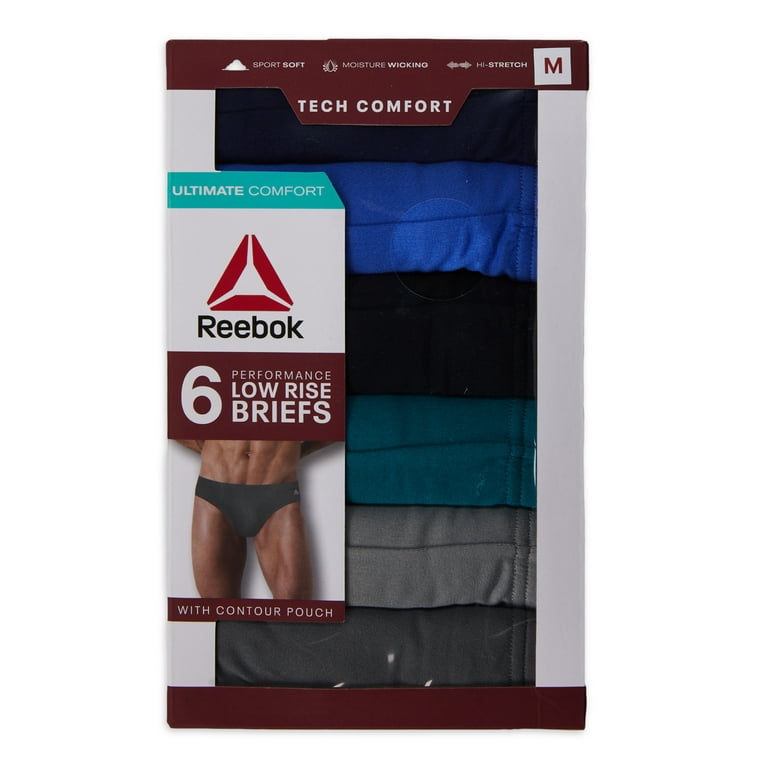Reebok Men's Tech Comfort Performance Low Rise Briefs Underwear, 6