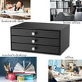 thumbnail image 7 of Metal Desk Top Drawers, Small Desk Organizer with 3-Drawer Storage Organizer for A4 File, Desk File Storage Organization for Office, Home, No Assembly Required, Black, 7 of 7