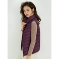 thumbnail image 5 of Wenseny Women’s Stand-up Collar Padded Warm Puffer Vest Zipper Outerwear Quilted Coat Dark Purple 3XL, 5 of 8