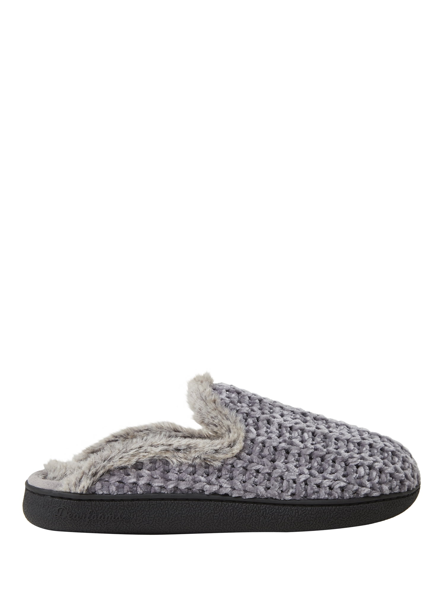 DF by Dearfoams Women's Chenille Extended Tab Scuff Slippers
