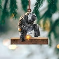 thumbnail image 2 of Hanging Welder Christmas Ornament 2D Acrylic Figure, Unique Holiday Tree Decoration for Kids, Festive Xmas Gift Idea, Red Suit Welding Theme, Pack of 1, 2 of 6