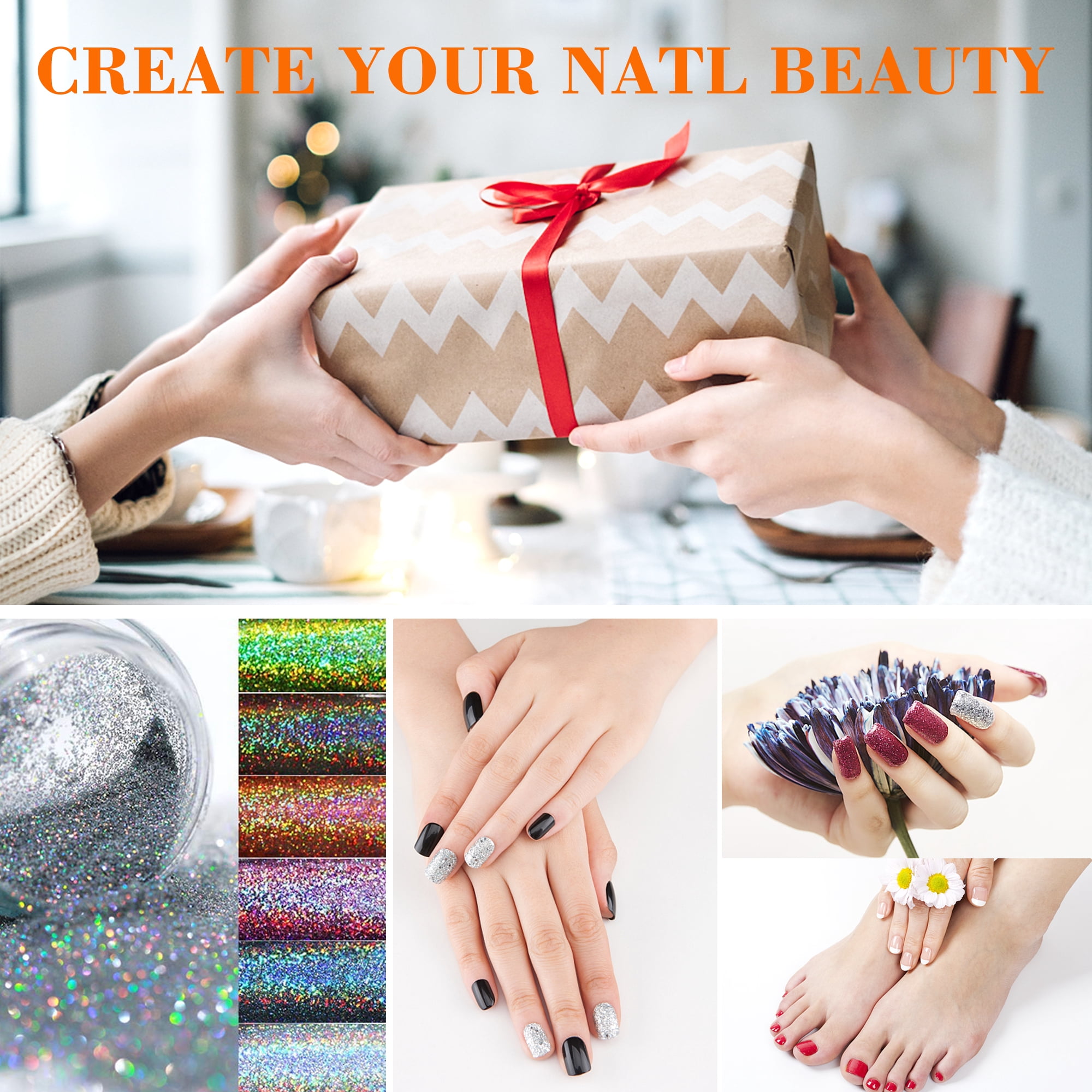 DODOING Nail Kit Set Professional Acrylic with Everything, Glitter Acrylic Powder Kit Nail Art Tips Nail Art Decoration, Acrylic Nail Brush And Manicure Tools For Acrylic Nail Starter