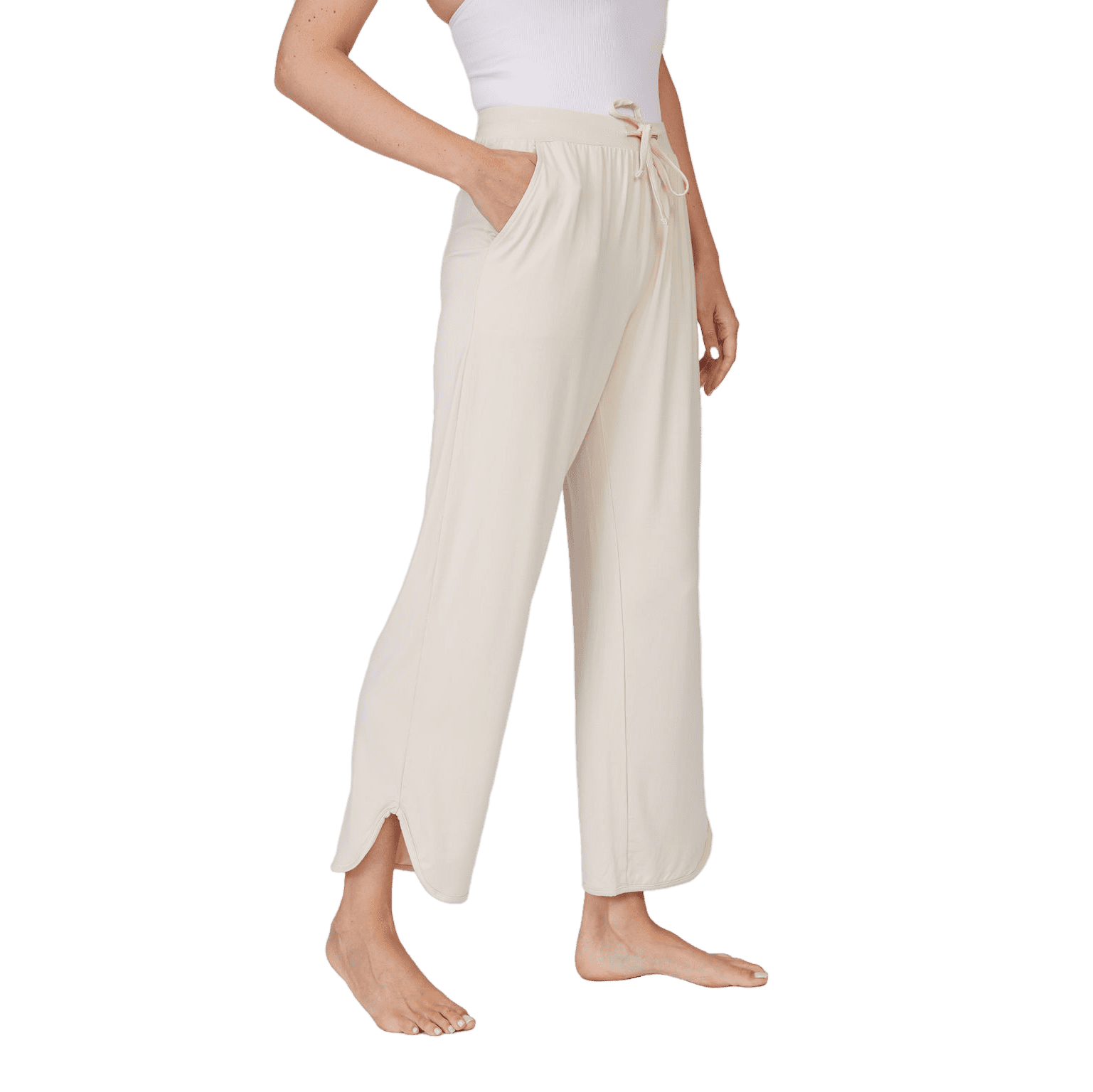 Nestin Women's Bamboo Rayon Relaxed Fit Cropped Curve Jogger Pants