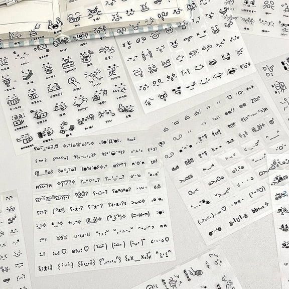 10 Sheets Emoticon Sticker Waterproof Clear Sticker Decorative Sticker For Journaling Scrapbooking And DIY Crafts