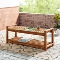 thumbnail image 2 of Banc de Rangement Patio en Bois d'Acacia Chevron de 48 Po - Marron, 2 of 7