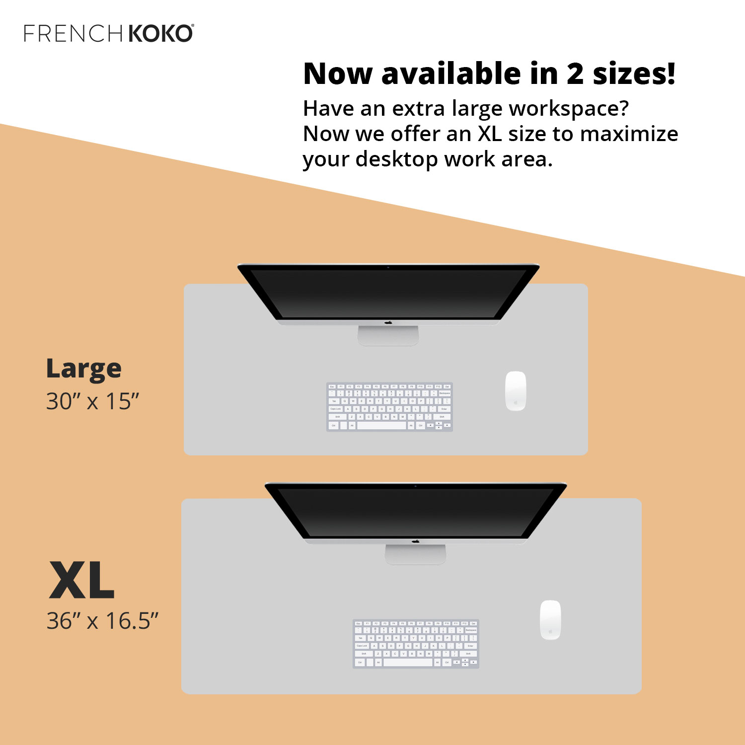 French KOKO Large Desk Pad Mouse Mat, 30" x 15" photo 4