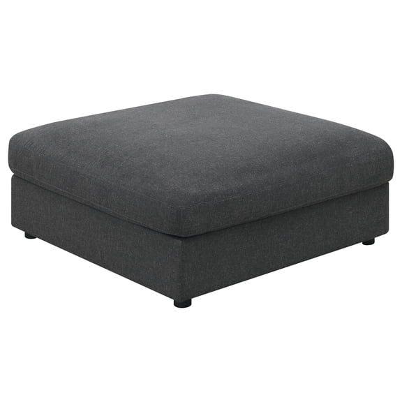 Serene Square Upholstered OttomanCharcoal