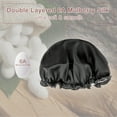 thumbnail image 2 of Gorros de Ducha Únicos Bargains Gorro de Sueño con Bandas Elásticas Ajustables Bonetes de Seda Transpirables Reducir el Encrespamiento Mantener el Estilo de Cabello Negro Medio, 2 of 7